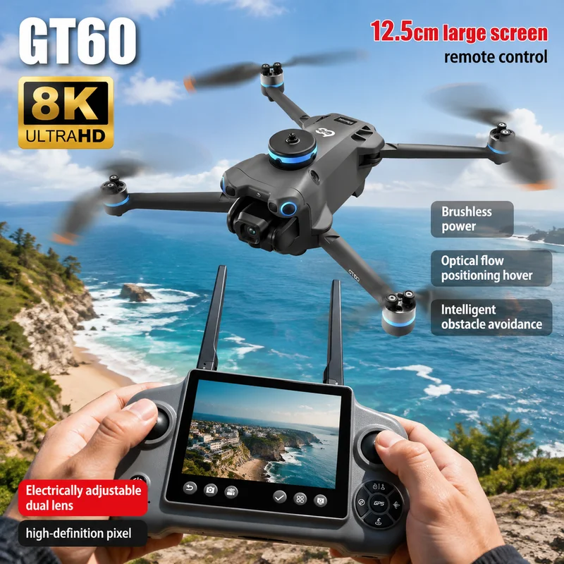 Drone Gps Mount - NOWY MINIDRON GT60 Z PODWÓJNYMI KAMERAMI